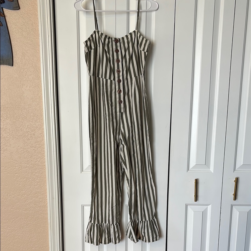 ASOS Black and White Striped Jumpsuit Relaxed Fit